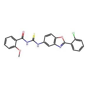 N-[[2-(2-chlorophenyl)-1,3-benzoxazol-5-yl]carbamothioyl]-2-methoxybenzamide structure