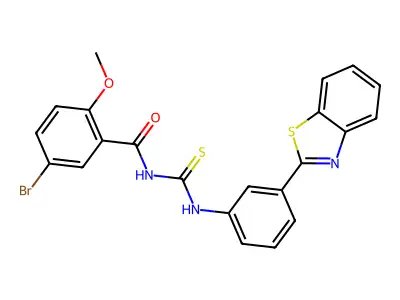 N-[[3-(1,3-benzothiazol-2-yl)phenyl]carbamothioyl]-5-bromo-2-methoxybenzamide structure