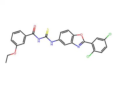 N-[[2-(2,5-dichlorophenyl)-1,3-benzoxazol-5-yl]carbamothioyl]-3-ethoxybenzamide structure