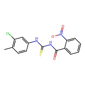 N-[(3-chloro-4-methylphenyl)carbamothioyl]-2-nitrobenzamide structure