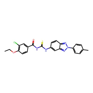 3-chloro-4-ethoxy-N-[[2-(4-methylphenyl)benzotriazol-5-yl]carbamothioyl]benzamide structure