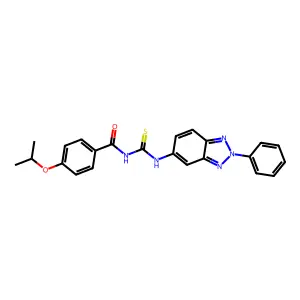 N-[(2-phenylbenzotriazol-5-yl)carbamothioyl]-4-propan-2-yloxybenzamide structure