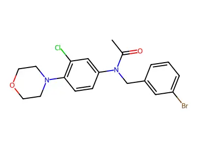 N-(3-bromobenzyl)-N-[3-chloro-4-(4-morpholinyl)phenyl]acetamide structure