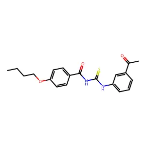 N-[(3-acetylphenyl)carbamothioyl]-4-butoxybenzamide structure