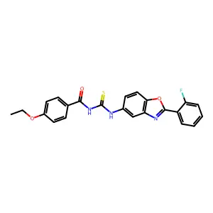 4-ethoxy-N-[[2-(2-fluorophenyl)-1,3-benzoxazol-5-yl]carbamothioyl]benzamide structure