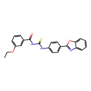 N-[[4-(1,3-benzoxazol-2-yl)phenyl]carbamothioyl]-3-ethoxybenzamide structure