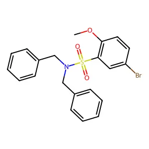 N,N-dibenzyl-5-bromo-2-methoxybenzenesulfonamide structure