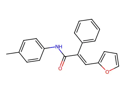 (E)-3-(furan-2-yl)-N-(4-methylphenyl)-2-phenylprop-2-enamide structure