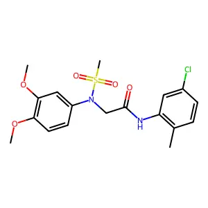 N-(5-chloro-2-methylphenyl)-2-[3,4-dimethoxy(methylsulfonyl)anilino]acetamide structure