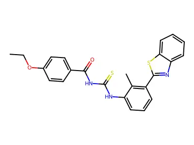 N-[[3-(1,3-benzothiazol-2-yl)-2-methylphenyl]carbamothioyl]-4-ethoxybenzamide structure
