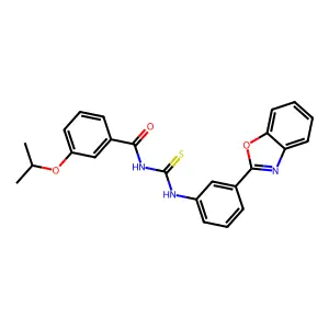 N-[[3-(1,3-benzoxazol-2-yl)phenyl]carbamothioyl]-3-propan-2-yloxybenzamide structure