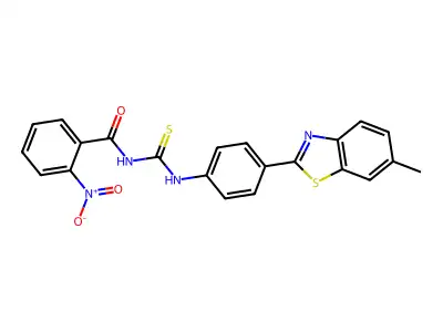 N-[[4-(6-methyl-1,3-benzothiazol-2-yl)phenyl]carbamothioyl]-2-nitrobenzamide structure