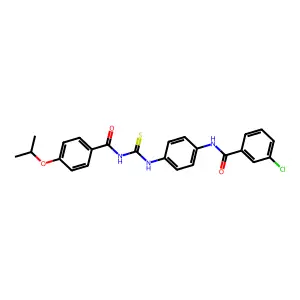 3-chloro-N-[4-[(4-propan-2-yloxybenzoyl)carbamothioylamino]phenyl]benzamide structure