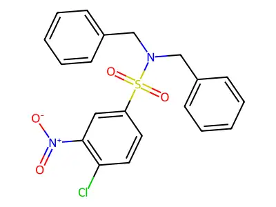 N,N-dibenzyl-4-chloro-3-nitrobenzenesulfonamide structure