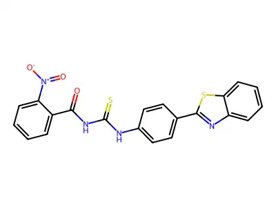 N-[[4-(1,3-benzothiazol-2-yl)phenyl]carbamothioyl]-2-nitrobenzamide structure
