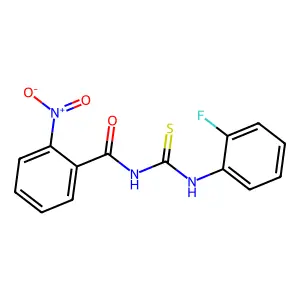 N-[(2-fluorophenyl)carbamothioyl]-2-nitrobenzamide structure