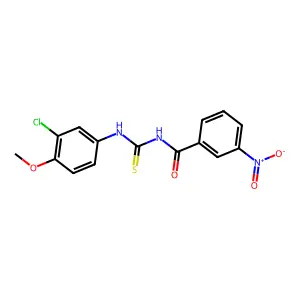 N-[(3-chloro-4-methoxyphenyl)carbamothioyl]-3-nitrobenzamide structure