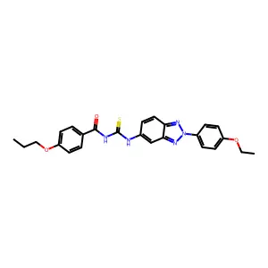 N-[[2-(4-ethoxyphenyl)benzotriazol-5-yl]carbamothioyl]-4-propoxybenzamide structure