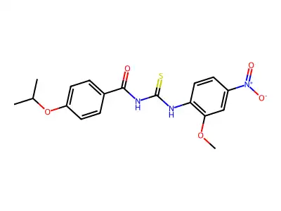 N-[(2-methoxy-4-nitrophenyl)carbamothioyl]-4-propan-2-yloxybenzamide structure