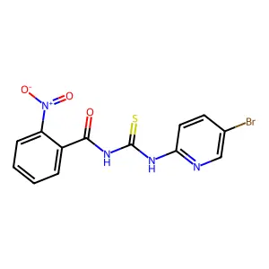 N-[(5-bromopyridin-2-yl)carbamothioyl]-2-nitrobenzamide structure