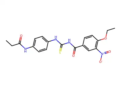 4-ethoxy-3-nitro-N-[[4-(propanoylamino)phenyl]carbamothioyl]benzamide structure