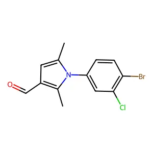 1-(4-bromo-3-chlorophenyl)-2,5-dimethyl-1H-pyrrole-3-carbaldehyde structure
