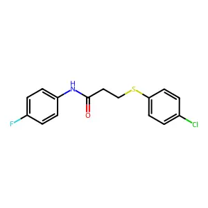 3-[(4-chlorophenyl)sulfanyl]-N-(4-fluorophenyl)propanamide structure