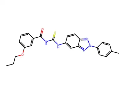 N-[[2-(4-methylphenyl)benzotriazol-5-yl]carbamothioyl]-3-propoxybenzamide structure