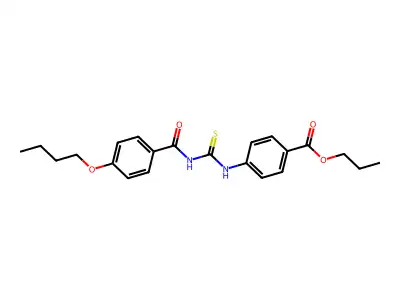 Propyl 4-({[(4-butoxyphenyl)carbonyl]carbamothioyl}amino)benzoate structure