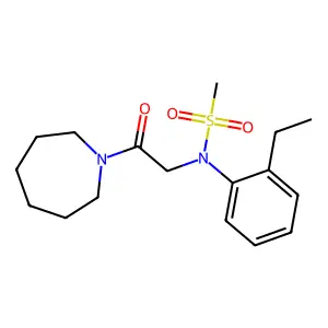 N-[2-(azepan-1-yl)-2-oxoethyl]-N-(2-ethylphenyl)methanesulfonamide structure