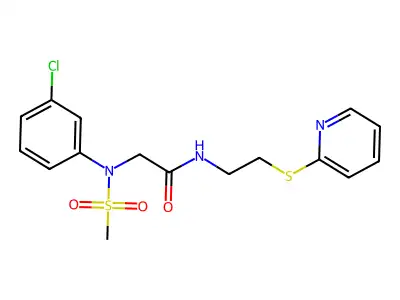 2-(3-chloro-N-methylsulfonylanilino)-N-(2-pyridin-2-ylsulfanylethyl)acetamide structure