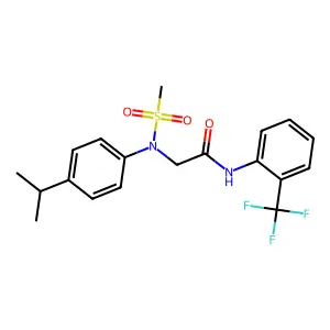 2-(N-methylsulfonyl-4-propan-2-ylanilino)-N-[2-(trifluoromethyl)phenyl]acetamide structure