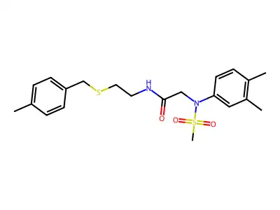 2-(3,4-dimethyl-N-methylsulfonylanilino)-N-[2-[(4-methylphenyl)methylsulfanyl]ethyl]acetamide structure