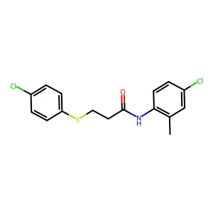 N-(4-chloro-2-methylphenyl)-3-(4-chlorophenyl)sulfanylpropanamide structure
