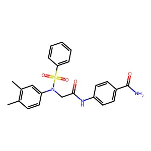 4-[[2-[N-(benzenesulfonyl)-3,4-dimethylanilino]acetyl]amino]benzamide structure