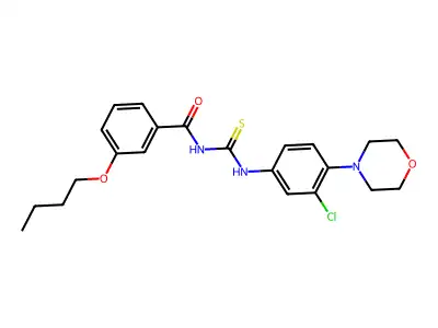 3-butoxy-N-[(3-chloro-4-morpholin-4-ylphenyl)carbamothioyl]benzamide structure