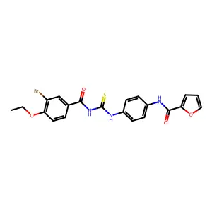 N-[4-[(3-bromo-4-ethoxybenzoyl)carbamothioylamino]phenyl]furan-2-carboxamide structure