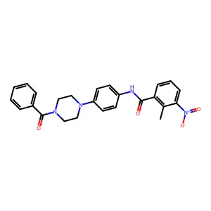 N-[4-(4-benzoylpiperazin-1-yl)phenyl]-2-methyl-3-nitrobenzamide structure