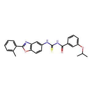 N-[[2-(2-methylphenyl)-1,3-benzoxazol-5-yl]carbamothioyl]-3-propan-2-yloxybenzamide structure
