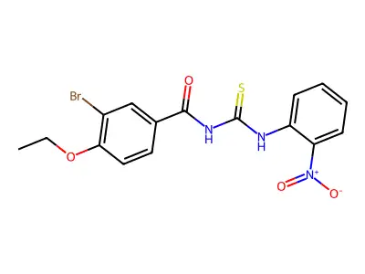 3-bromo-4-ethoxy-N-[(2-nitrophenyl)carbamothioyl]benzamide structure