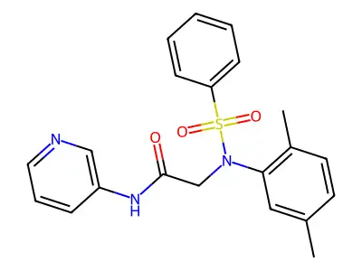 2-[N-(benzenesulfonyl)-2,5-dimethylanilino]-N-pyridin-3-ylacetamide structure