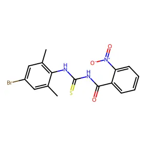 N-[(4-bromo-2,6-dimethylphenyl)carbamothioyl]-2-nitrobenzamide structure
