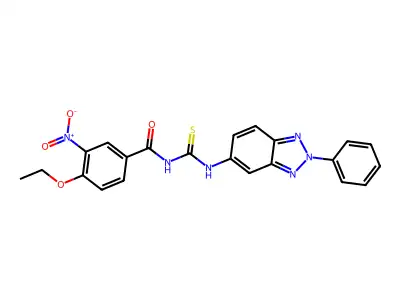 4-ethoxy-3-nitro-N-[(2-phenylbenzotriazol-5-yl)carbamothioyl]benzamide structure