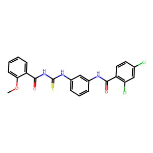 2,4-dichloro-N-[3-[(2-methoxybenzoyl)carbamothioylamino]phenyl]benzamide structure