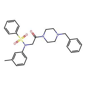 N-[2-(4-benzylpiperazin-1-yl)-2-oxoethyl]-N-(3-methylphenyl)benzenesulfonamide structure