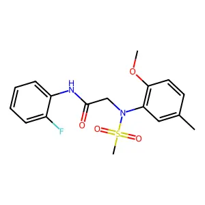 N-(2-fluorophenyl)-2-(2-methoxy-5-methyl-N-methylsulfonylanilino)acetamide structure