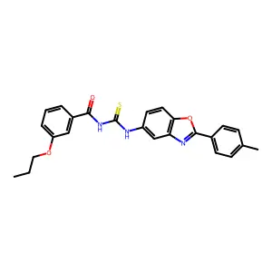 N-[[2-(4-methylphenyl)-1,3-benzoxazol-5-yl]carbamothioyl]-3-propoxybenzamide structure