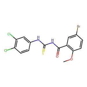 5-bromo-N-[(3,4-dichlorophenyl)carbamothioyl]-2-methoxybenzamide structure