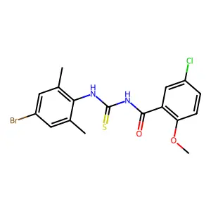 N-[(4-bromo-2,6-dimethylphenyl)carbamothioyl]-5-chloro-2-methoxybenzamide structure