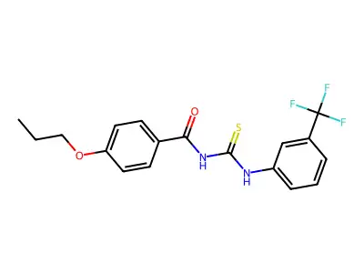 4-propoxy-N-{[3-(trifluoromethyl)phenyl]carbamothioyl}benzamide structure